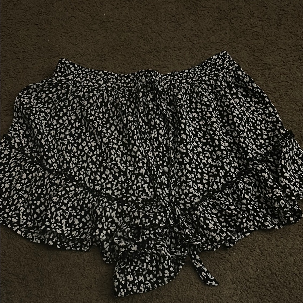 Black and White Ruffle Skirt